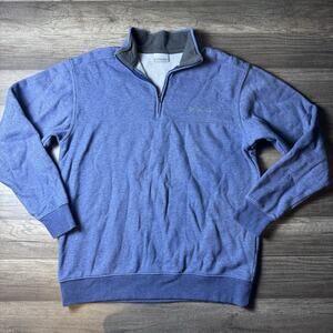 Columbia Men’s Medium Blue 1/4 Zip Fleece Pullover Lightweight Outdoor Jacket